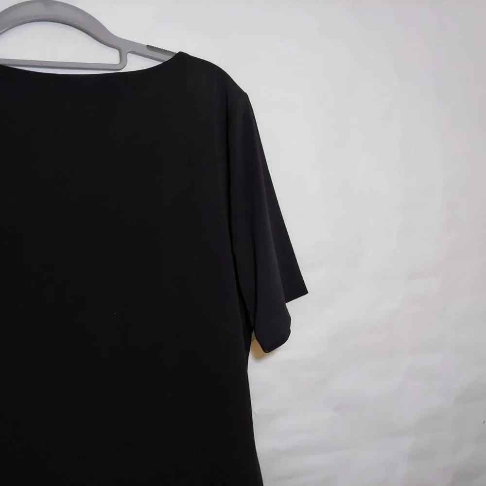Carmen Marc Valvo Blouse Xl Liquid Jersey Stretchy Casual Preppy Minimalist - Picture 9 of 9
